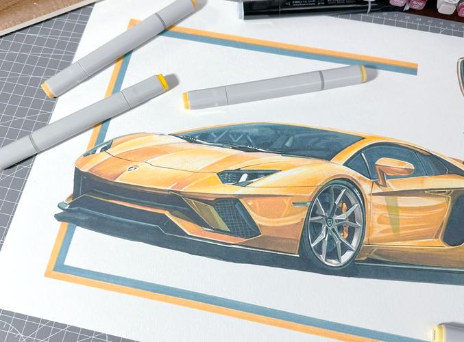 三分钟画一辆兰博基尼／一步一步教我画一台兰博基尼